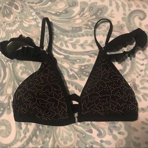 Black & Gold Studded Bikini Top